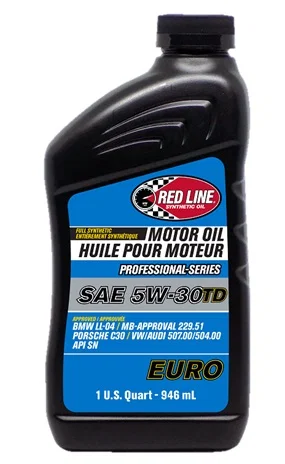 12224 – RED LINE Oil, SAE 5W-30 Fully Synthetic 1 Quart Bottle Single Turbo Diesel Oil